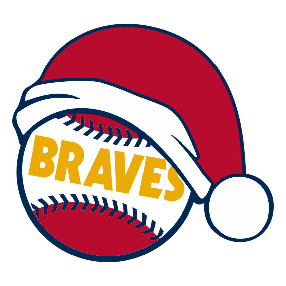 Atlanta Braves Baseball Christmas hat logo vinyl decal